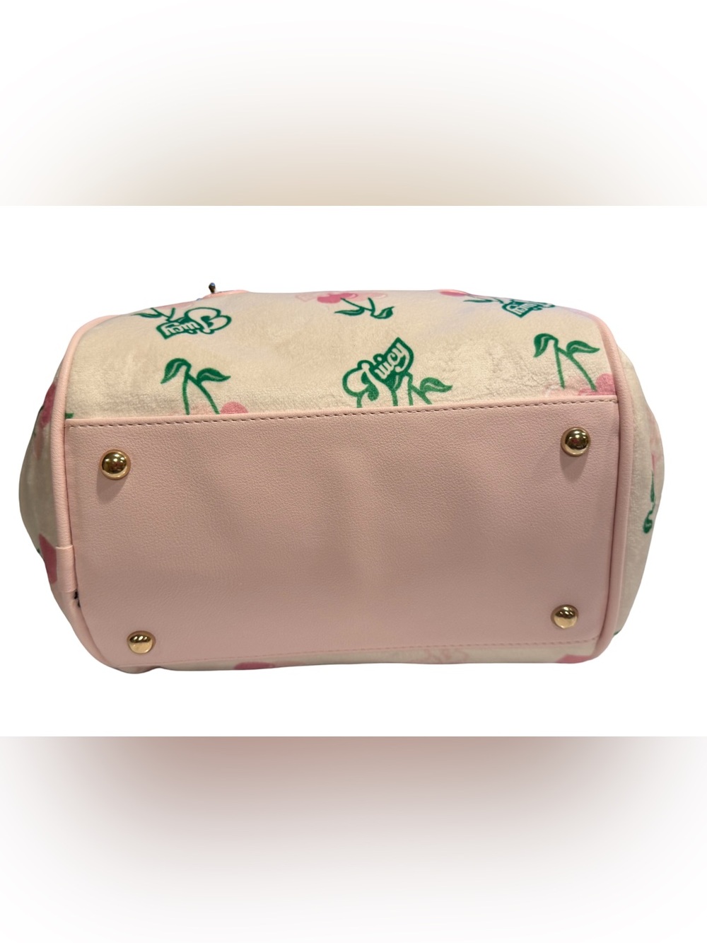 Juicy Couture NWT Pink Cherry-Print Mini Satchel Crossbody & Gold Accents (P240) - Picture 8 of 15